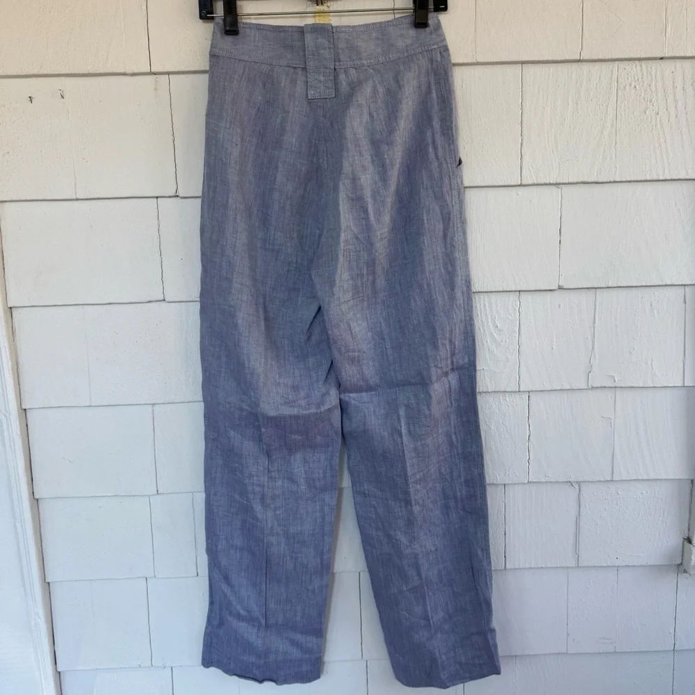 J. Crew Maryam Nassir Zadeh Dual-Tone Linen Trouser Purple Blue size 00